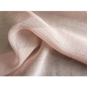 100% pura seda frustrado <span class=keywords><strong>Yoruba</strong></span> arruga tela de aluminio color brillante impresión Georgette bufanda de moda para la ropa - Product Image 1