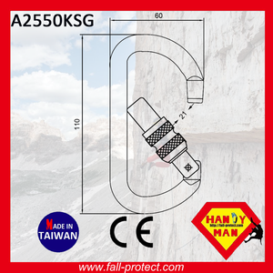 A2550-KSG Certificat CE Mousqueton symétrique en aluminium anodisé en forme de O avec verrouillage à vis pour la rigging de poulies et l'escalade - Product Image 5