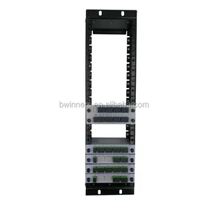 FTTH GPON Rack Mount 19 Inch Penyisipan Tipe Fiber Optic Kabel PLC Splitter ODF 1 32 Passive Optical Splitter