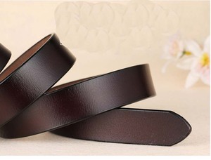 Ingrosso 2.8cm di larghezza in lega di zinco metallo singolo polo fibbia in vera <span class=keywords><strong>pelle</strong></span> <span class=keywords><strong>cintura</strong></span> per le donne - Product Image 4