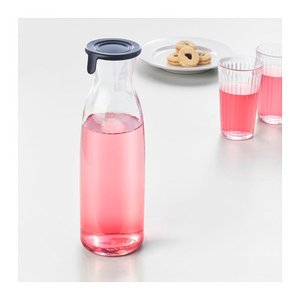 Bouteille d'eau en verre <span class=keywords><strong>1</strong></span> <span class=keywords><strong>litre</strong></span> 34 oz Idéal pour l'eau chaude et froide <span class=keywords><strong>Pichet</strong></span> avec couvercle supérieur en <span class=keywords><strong>plastique</strong></span> - Product Image 2