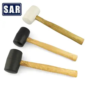 Black/White Rubber Mallet Rubber hammer with The wooden handle