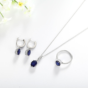Conjunto de Joyería de Plata de Ley 925 Chapada en Oro Rosa con Circonita <span class=keywords><strong>Verde</strong></span> Fantasma y Cierre Inglés, Collar y Pendientes, 2021 - Product Image 2