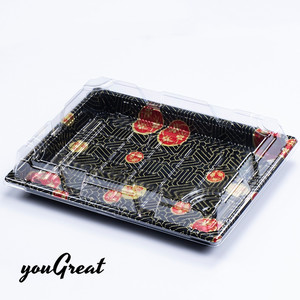 Blister noir jetable Sushi plateau pour usage alimentaire industriel emballage jetable - Product Image 1