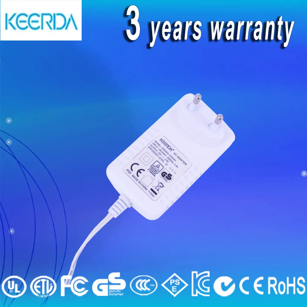 24 v buena calidad 12 v 1a 2a adaptador de corriente de entrada 100 240 v ac 50/60 hz, con la certificación CE