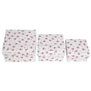 Grupos de 3 blanco de la petite rose plaza de anidación cajas de regalo - Product Image 3