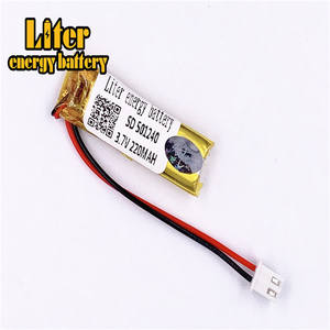 Stecker 2,5-2 P <span class=keywords><strong>3</strong></span>,7 V 501240 220 mah Wiederaufladbare kleine lipo batterie mit CE, UL, für bluetooth headset - Product Image 1