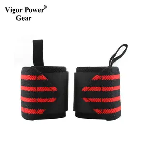 Vigor Power Gear High Quality Elastic Wrist Wraps Powerlifting Wrist Supports Weight Training Hook Loop Grip wrist wraps