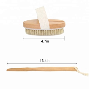 Vegan Dry Shower Body Brush with <strong>Long</strong> Detachable Bamboo <strong>Handle</strong> Bath Brushes <strong>Sponges</strong> &amp; Scrubbers - Product Image 5