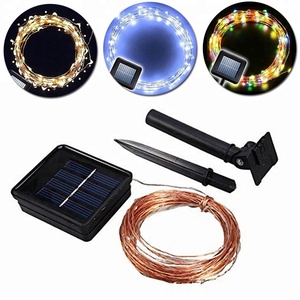 10M 100 <strong>LED</strong> Solar Power Fairy Lamp Copper <strong>Wire</strong> String <strong>Light</strong> Outdoor Garden Christmas Lighting for Party Decor - Product Image 2