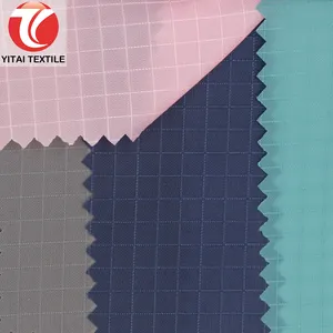 100% Polyester Poly 70d 75d 190T 210T Kẻ Sọc Ripstop Taffeta Vải Với Lớp Phủ Phủ Pu