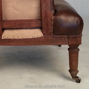 Tuftés retour Deconstructed Vintage en cuir <span class=keywords><strong>fauteuil</strong></span> avec roues pour hôtel - Product Image 3