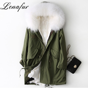 2018 Meraviglioso Design Giovane Fashion <span class=keywords><strong>Pure</strong></span> <span class=keywords><strong>White</strong></span> Procione Sciarpa di Pelliccia di Volpe Giù Parka - Product Image 1