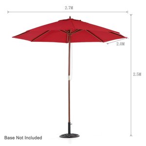 8-Rippen 38MM Stange Polyester 2,7M Holz Terrassen-Gartenschirm Sonnenschutz Outdoor Café Strand Sonnenschirm für Russland VB <span class=keywords><strong>Gold</strong></span> Glen Avon - Product Image 2