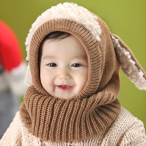 Diskon Besar 2019 Topi dan Syal Bayi Musim Dingin Penutup Telinga Rajut Anjing 5 Warna Mode Penghangat Leher Kartun - Product Image 4