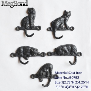 Ensemble de 5 crochets muraux en fonte écologiques en forme de chat mignon <span class=keywords><strong>pour</strong></span> <span class=keywords><strong>clés</strong></span> ou vêtements avec un design créatif de chat - Product Image 2