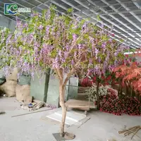 قوانغتشو سعر المصنع صغير الحقيقي جذع شجرة ورد الأرجواني الزهور الوستارية الاصطناعي شجرة الوستارية