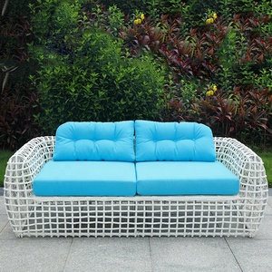 Canapé d'angle en osier et rotin blanc, mobilier d'extérieur de jardin, Patio moderne de Style moderne, 1 pièce