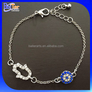 Alta calidad de <span class=keywords><strong>la</strong></span> joyería 925 de plata esterlina <span class=keywords><strong>Hamsa</strong></span> del ojo malvado de <span class=keywords><strong>la</strong></span> pulsera venta al por mayor - Product Image 2