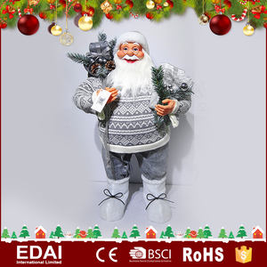 2017 Specialized diseño decoración de Navidad de plástico con tela decoración 60 cm Santa Claus - Product Image 4