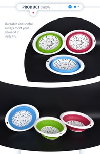 लचीली फोल्डेबल सब्जी स्ट्रेनर सिलिकॉन स्ट्रॉनर छोटे वॉशिंग बाउल नाली की टोकरी रसोई सामान ढहने योग्य - Product Image 4