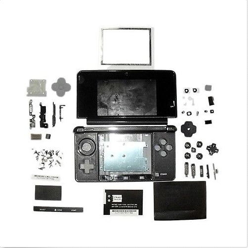 ELETTRONICA Black Full Housing Case for Nintend 3DS