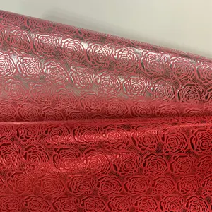 2019 rose embossed matte PU leather & faux leather for bows