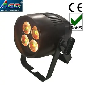 Baru 4*18 W Tinggi Lebih Cerah 6in1 Rgbwauv Remote Control Baterai Wireless DMX LED Smart DJ Mini LED datar Lampu PAR