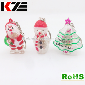 Navidad Santa claus muñeco de nieve llavero del árbol de Navidad con luz de colores intermitente - Product Image 1