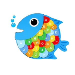 FQ brand educational 2D puzzle diy toy number Goldfish puzzle