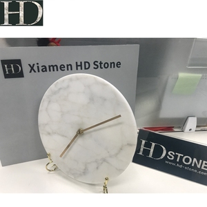 Quartz Wall <strong>Clock</strong> with Needle Display Natural <strong>White</strong> Marble for Living Room Decor - Product Image 2