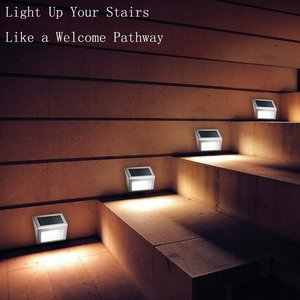 Lumière solaire LED étanche pour marche d'escalier de <span class=keywords><strong>jardin</strong></span>, montage mural, éclairage extérieur pour escalier, éclairage paysager - Product Image 4
