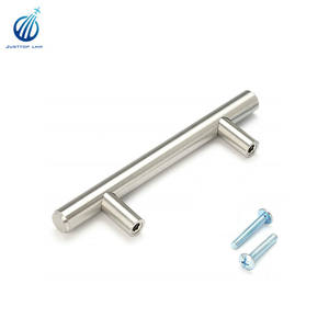 Gebürstet Nickel T Bar Schrank Zieht <span class=keywords><strong>96mm</strong></span> Loch Zentrum Moderne Euro Edelstahl Küche Schrank Hardware griff - Product Image 1