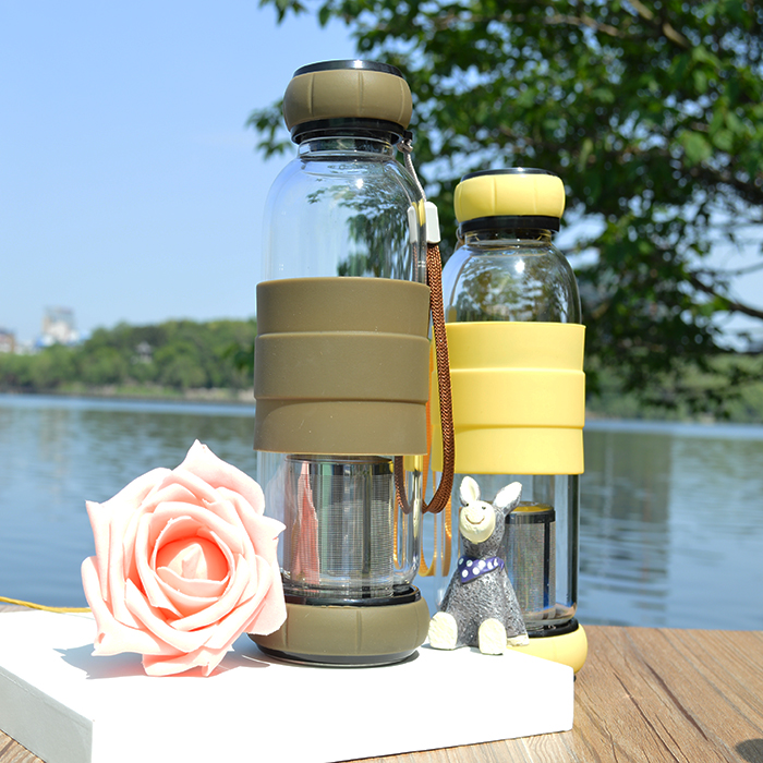 550ml tea infuser Glass Water Bottle,tea bottle infuser