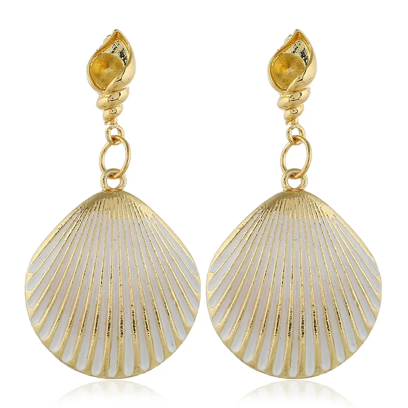 Fashion gold shell earrings bohemian jewelry for women wholesale N96182