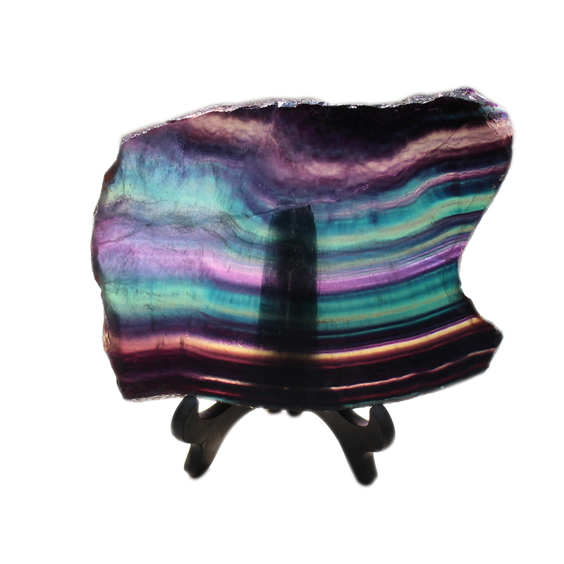 rainbow fluorite crystal slice