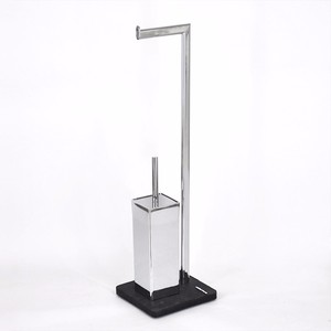 Arch Design Brosse de toilette en tube métallique blanc avec porte-rouleau de papier - Product Image 5