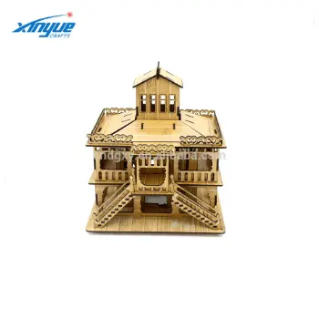 Wooden Crafts Handmade 3D Puzzle Crafts House Toy Gift