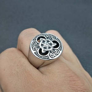 Vintage Ireland Jewelry Stainless Steel Viking <strong>Ring</strong> <strong>Celtic</strong> Knot Finger <strong>Rings</strong> for <strong>Men</strong> - Product Image 3