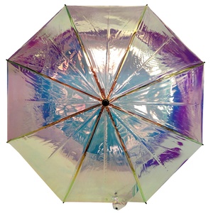 <span class=keywords><strong>Parapluie</strong></span> transparent laser, pare-soleil, parapluies holographiques en plastique PVC à dégradé de couleurs - Product Image 4