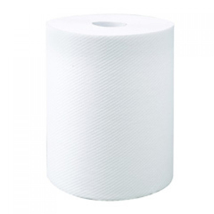 Toallas de papel enrolladas duras blancas comerciales de 1 capa, Rollo Jumbo de puntos, tejido de pulpa de madera virgen, inodoro para instalaciones sanitarias de oficina - Product Image 3