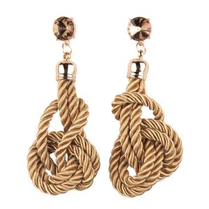 2025 Winter New Design Wine Red Color Beautiful Handmade Waved <strong>Knot</strong> <strong>Earrings</strong> for Women - Product Image 3