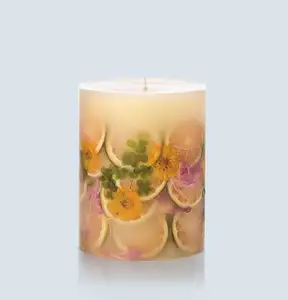 Wholesale Handmade Home Decorative Luxury Dried Flower Scented Pillar Candle