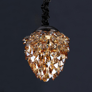 Luminaires commerciaux <span class=keywords><strong>LED</strong></span> pomme de pin forme lustre cristaux pendentif lumière - Product Image 4