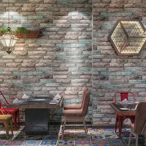 Bella 3D Colorato Modello di Mattoni Carta Da Parati per il Ristorante e Bar