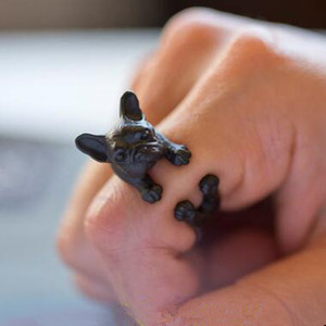 Anillo con diseño de perro <span class=keywords><strong>Bulldog</strong></span> francés Unisex, joyería, barato, fabricante - Product Image 3
