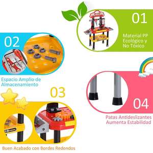 Banc d'atelier <span class=keywords><strong>de</strong></span> construction en plastique ABS réaliste pour enfants, ensemble <span class=keywords><strong>de</strong></span> construction éducatif STEM, établi unisexe - Product Image 3