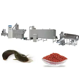 Extruding floating fish food pellets making production chain/ fish feed machine / poultry food machine