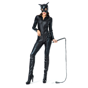Costume cosplay di halloween con cerniera in lattice/<span class=keywords><strong>Catwoman</strong></span> nero - Product Image 5