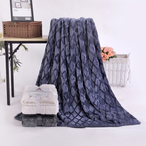 100% Polyester Rắn Và Mềm Nổi Flannel Dày Fleece Chăn Với Sherpa - Product Image 2